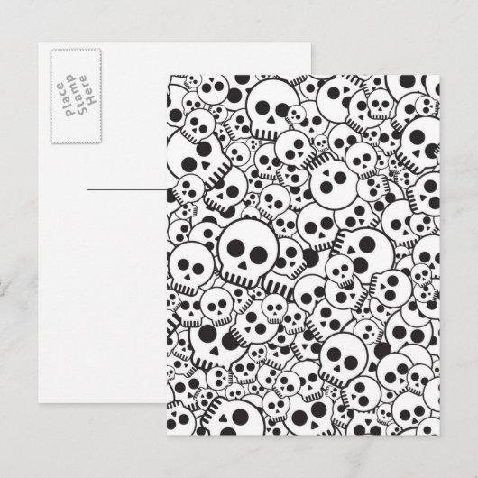 Patroon met schedels briefkaart (Voorkant / Achterkant)