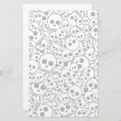 Patroon met schedels briefpapier (Voorkant / Achterkant)