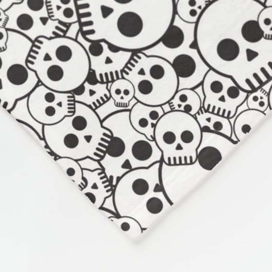 Patroon met schedels fleece deken (Hoek)