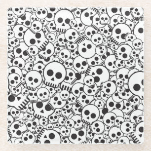 Patroon met schedels glazen onderzetter