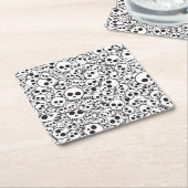 Patroon met schedels kartonnen onderzetters (Schuin)