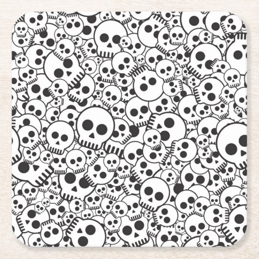 Patroon met schedels kartonnen onderzetters (Voorkant)