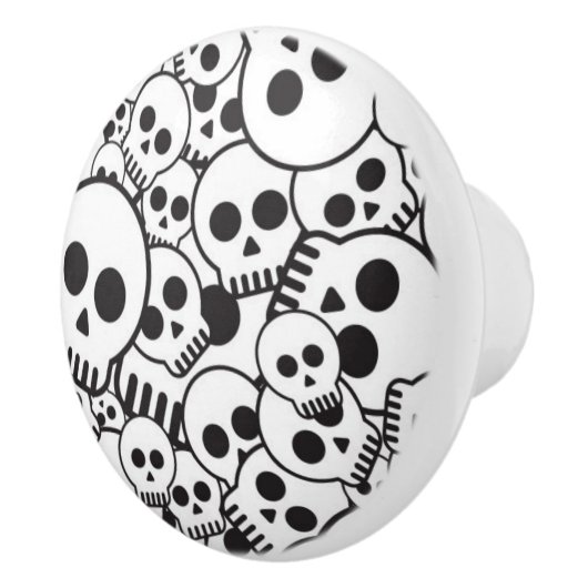 Patroon met schedels keramische knop (Rechts)