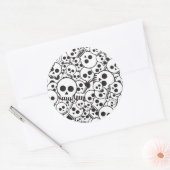 Patroon met schedels ronde sticker (Envelop)
