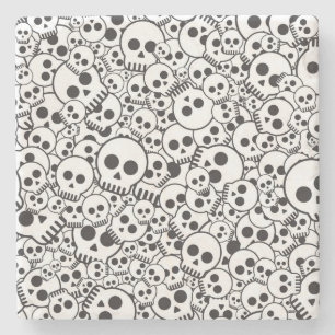 Patroon met schedels stenen onderzetter
