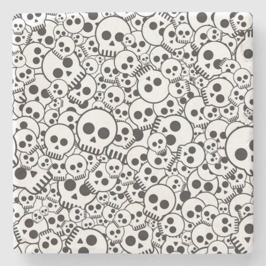 Patroon met schedels stenen onderzetter (Voorkant)