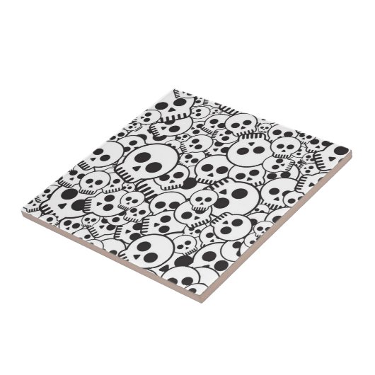 Patroon met schedels tegeltje (Zijkant)