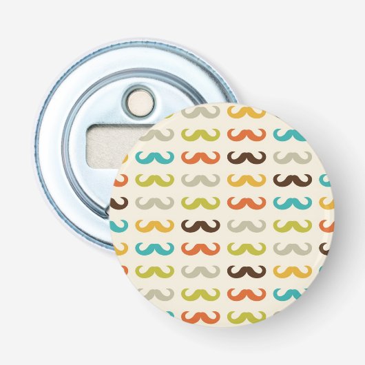 Patroon met snor button flesopener (Voorkant)