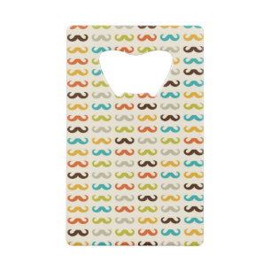 Patroon met snor creditkaart flessenopener