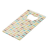 Patroon met snor creditkaart flessenopener (Voorkant Gekanteld)