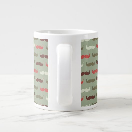 patroon met snor grote koffiekop (Achterkant)