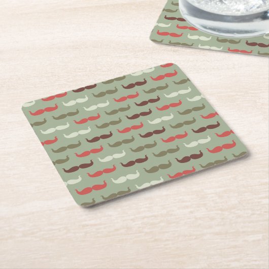  patroon met snor kartonnen onderzetters (Schuin)