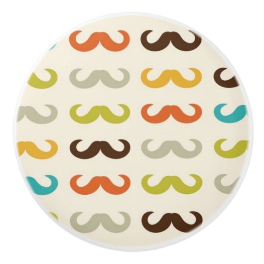 Patroon met snor keramische knop (Voorkant)