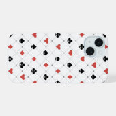 Patroon met Speelkaarten iPhone 15 Case (Achterkant horizontaal)