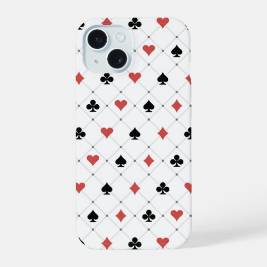 Patroon met Speelkaarten iPhone 15 Case (Achterkant)