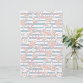 Patroon met steentjes en staarten briefpapier (Staand voorkant)