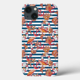 Patroon met steentjes en staarten iPhone 13 hoesje