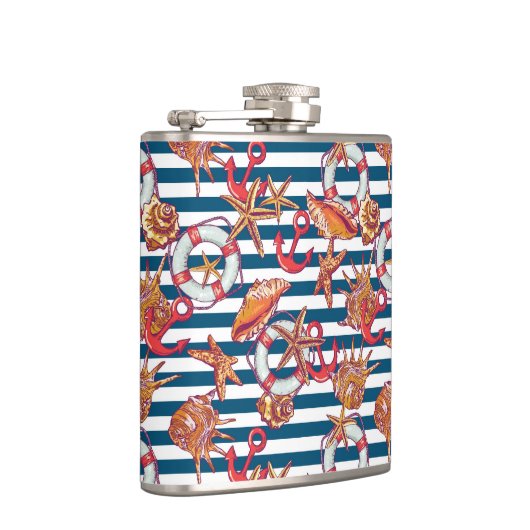 Patroon met steentjes en staarten heupfles (Rechts)