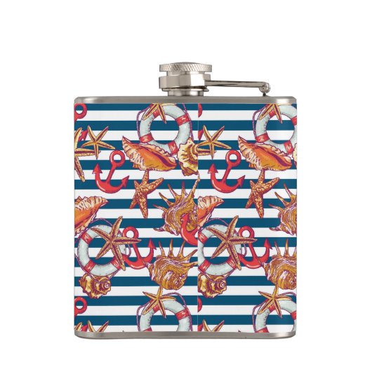 Patroon met steentjes en staarten heupfles (Achterkant)