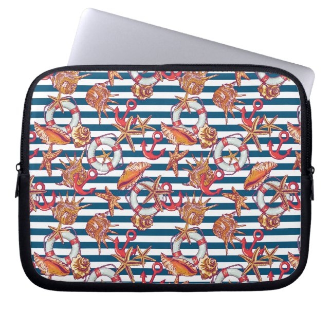 Patroon met steentjes en staarten laptop sleeve (Voorkant)