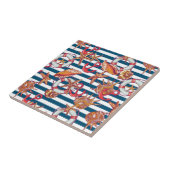 Patroon met steentjes en staarten tegeltje (Zijkant)