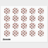 Patroon met sterren voor Kerstmis voor rashond Dui Ronde Sticker (Vel)