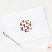 Patroon met sterren voor Kerstmis voor rashond Dui Ronde Sticker (Envelop)