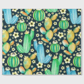 patroon met succulenten. Waterverf cactus Cadeaupapier (Vlak)