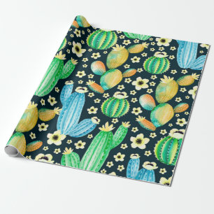 patroon met succulenten. Waterverf cactus Cadeaupapier