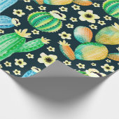 patroon met succulenten. Waterverf cactus Cadeaupapier (Hoek)