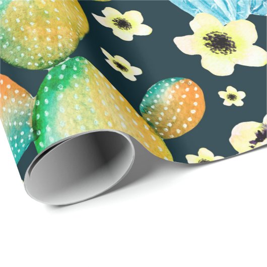  patroon met succulenten. Waterverf cactus Cadeaupapier (Rol Hoek)