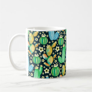  patroon met succulenten. Waterverf cactus Koffiemok