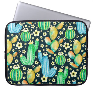  patroon met succulenten. Waterverf cactus Laptop Sleeve