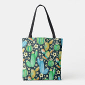  patroon met succulenten. Waterverf cactus Tote Bag (Achterkant)