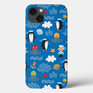 patroon met thema zee iPhone 13 hoesje