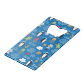 patroon met thema zee creditkaart flessenopener (Voorkant Gekanteld)