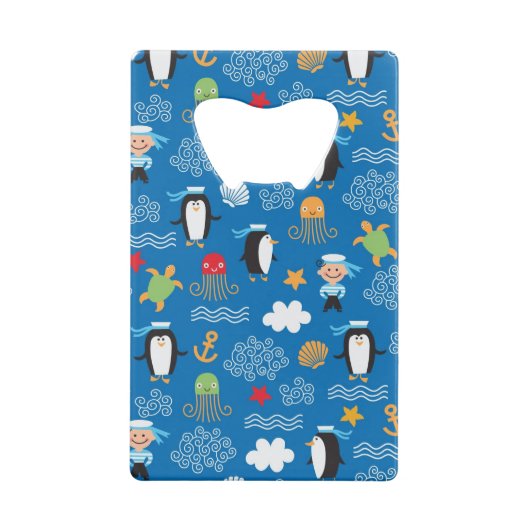 patroon met thema zee creditkaart flessenopener (Achterkant)