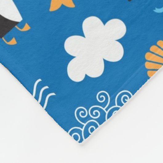 patroon met thema zee fleece deken (Hoek)