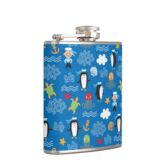 patroon met thema zee heupfles (Rechts)