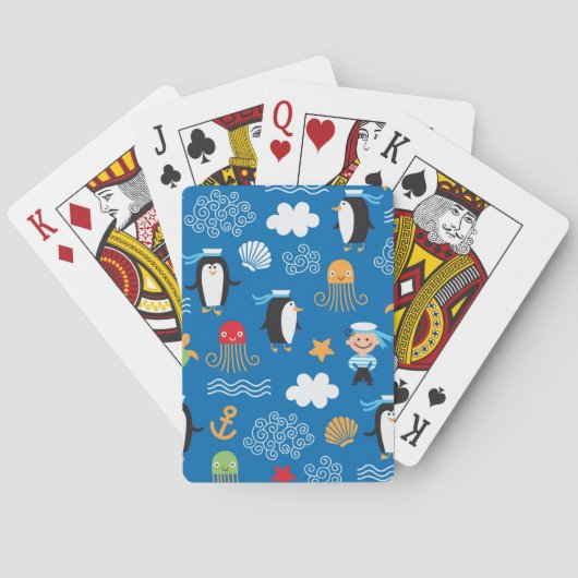 patroon met thema zee pokerkaarten (Achterkant)