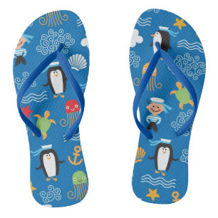 patroon met thema zee teenslippers