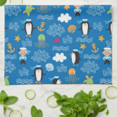 patroon met thema zee theedoek (Gevouwen)