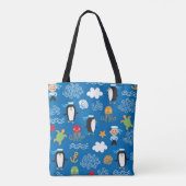patroon met thema zee tote bag (Achterkant)