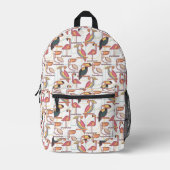 Patroon met tropische vogels bedrukte rugzak (Voorkant)