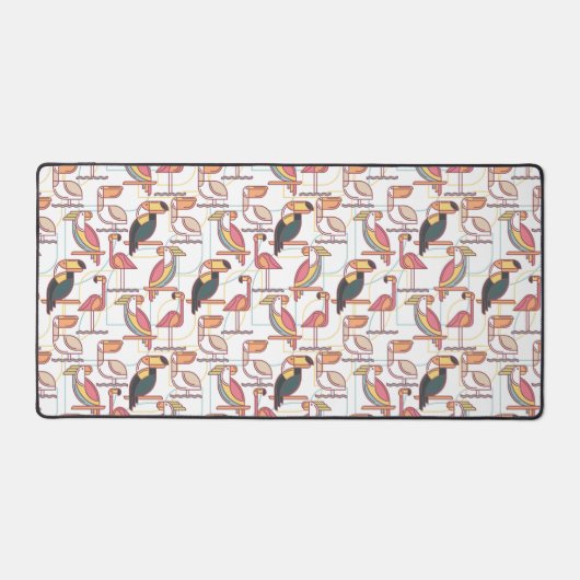 Patroon met tropische vogels bureaumat (Voorkant)