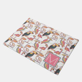 Patroon met tropische vogels | Voeg je Initiaal to Deurmat (Schuin)