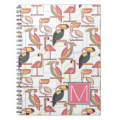 Patroon met tropische vogels | Voeg je Initiaal to Notitieboek (Voorkant)