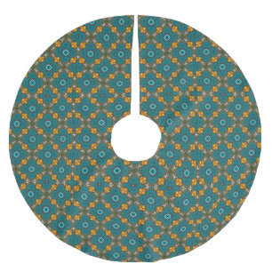 Patroon met turquoise, groen, oranje kerstboom rok