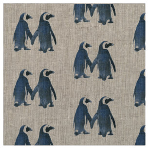 PATROON MET TWEE PENGUINES IN VERLIES! STOF