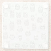 Patroon met uilen glazen onderzetter (Achterkant)